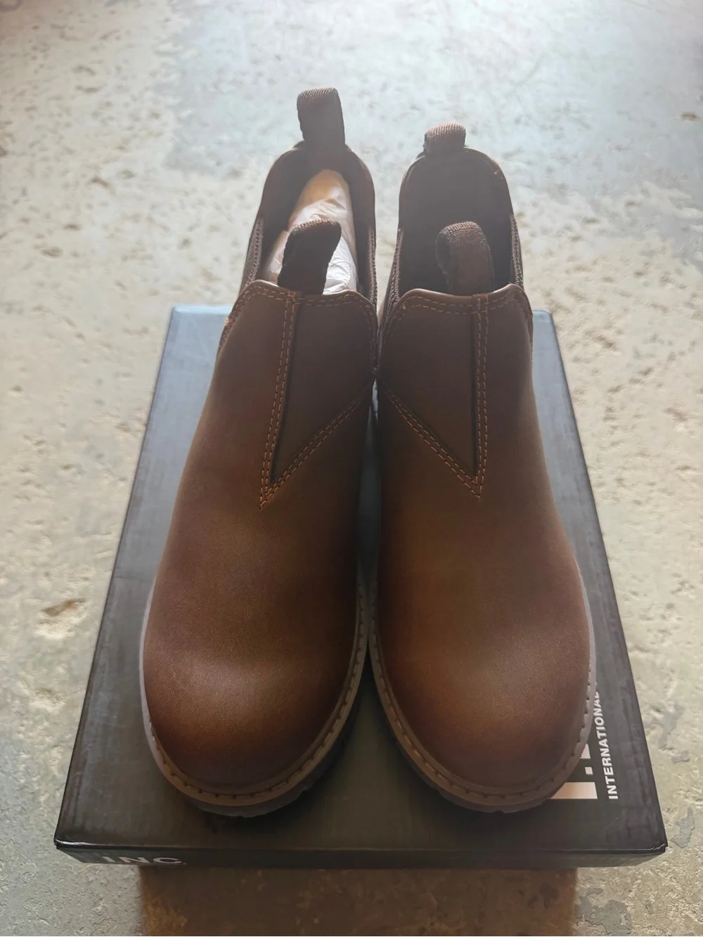 “New” INC RIVER Brown Boots size3